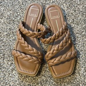 Dolce Vita Tan Braided Slide Sandals